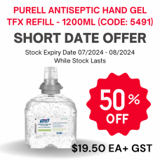 Purell Antiseptic Hand Gel 72% TFX 1200ml - 1pc - SHORT DATED STOCK SPECIAL - Ex 07/24 and 08/24